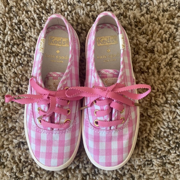 Kate Spade Keds Little Girl Toddler Tennis Shoes Buffalo Check - Picture 2 of 8